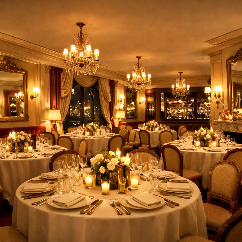 Ambiance tamisée d’un dîner événementiel chez Arveenique à Paris