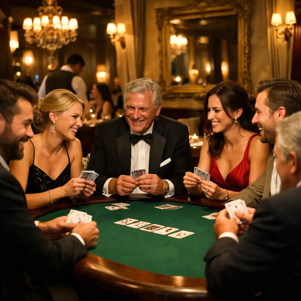 Invités réunis autour d’une table pour une soirée poker offline conviviale