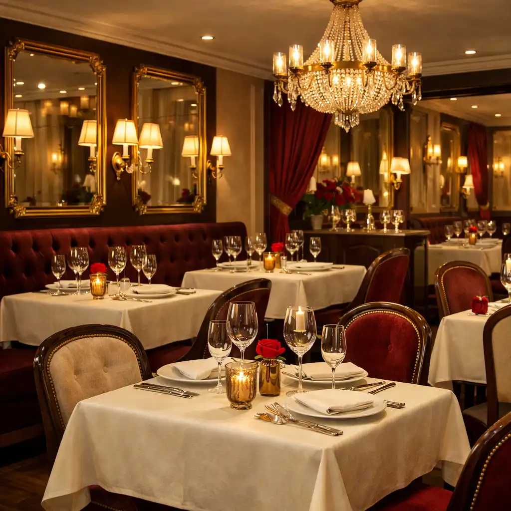 Salle du restaurant Arveenique avec tables élégamment dressées